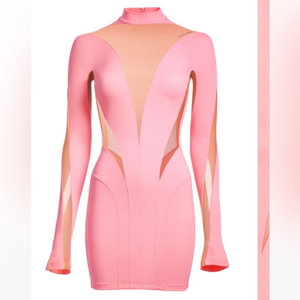 Mesh-paneled Mini Dress
